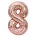 Rose Gold Jumbo Number Balloons 34" - Zurchers