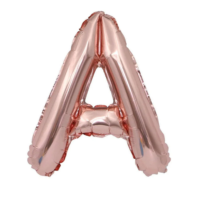 Air Filled Rose Gold Mylar Letter Balloon, 16" | 1 ct - Zurchers