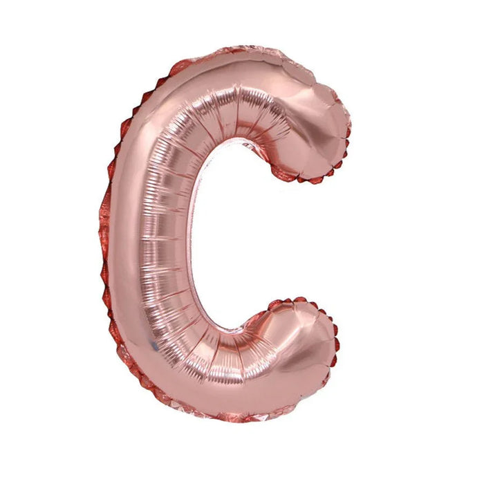 Air Filled Rose Gold Mylar Letter Balloon, 16" | 1 ct - Zurchers