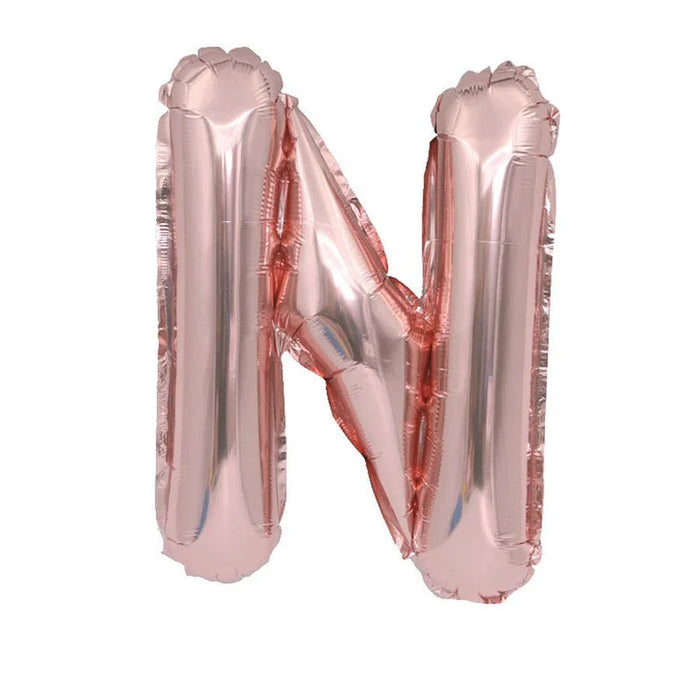 Air Filled Rose Gold Mylar Letter Balloon, 16" | 1 ct - Zurchers