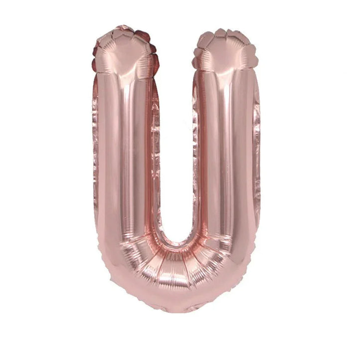 Air Filled Rose Gold Mylar Letter Balloon, 16" | 1 ct - Zurchers