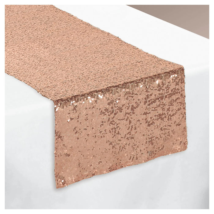 Rose Gold Sequin Table Runner 13"x72" | 1ct - Zurchers