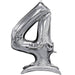 Air Filled Silver Number Self Standing Balloons 54" | 1 ct - Zurchers
