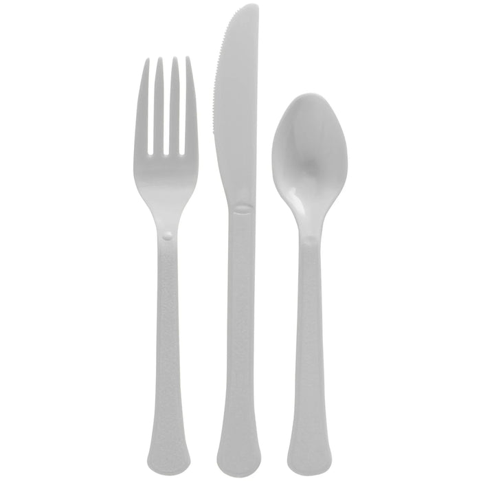 Silver Plastic Assorted Cutlery | 24 pcs - Zurchers