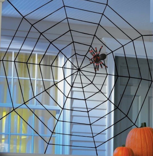 Giant Halloween Spider Web with Spider – Outdoor Yard & Porch Decoration | 1ct - Zurchers