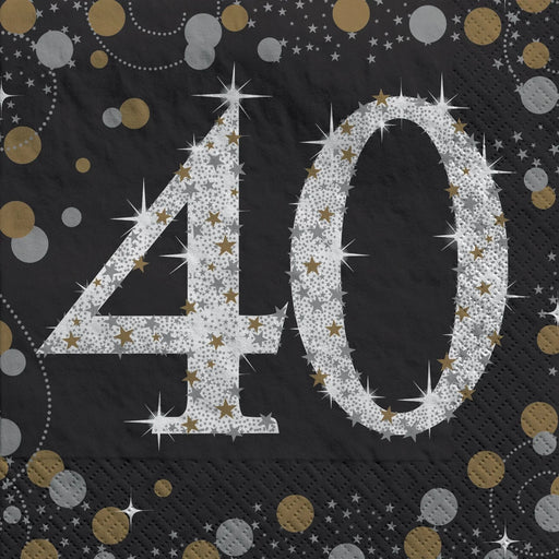 Sparkling Celebration "40" Beverage Napkins | 16 ct - Zurchers