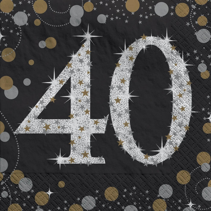 Sparkling Celebration "40" Beverage Napkins | 16 ct - Zurchers