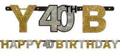 Sparkling Celebration 40th Birthday Letter Banner | 1 ct - Zurchers