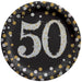 Sparkling Celebration "50" Round Plates, 9" | 8 ct - Zurchers