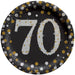Sparkling Celebration "70" Round Plates, 7" | 8 ct - Zurchers