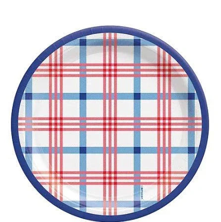 Summer Block Party Plaid Dessert Plates 7" | 20ct - Zurchers
