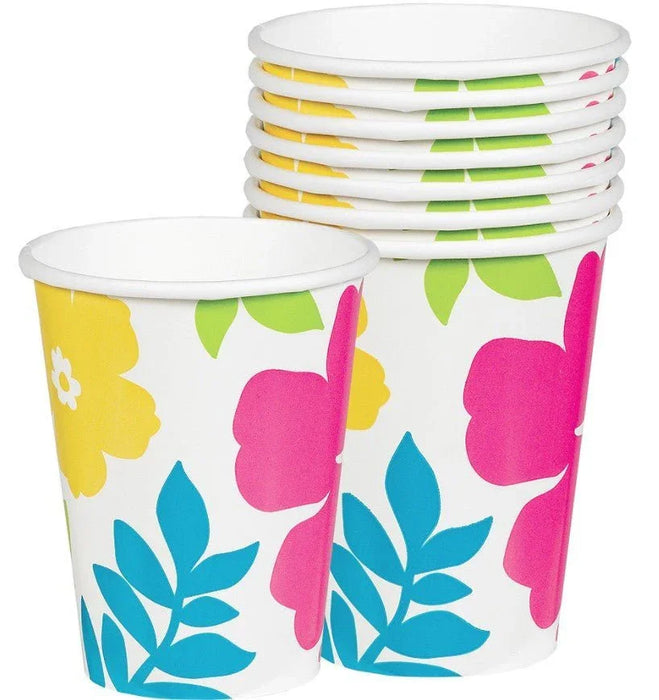 Summer Hibiscus Paper Cups 9 oz. | 50ct - Zurchers