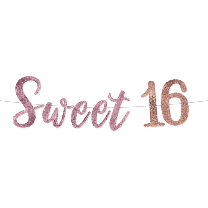 Sweet Sixteen Sequin Banner, 12' x 9" | 1 ct - Zurchers