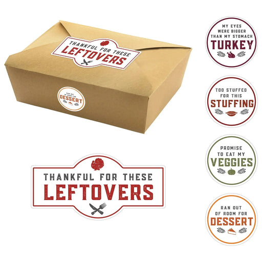 Thanksgiving Leftovers Kraft Paper Takeout Containers, 7.8in x 5.3in | 5 ct - Zurchers