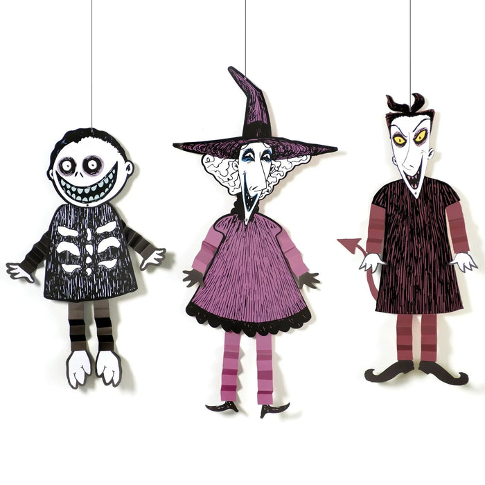 The Nightmare Before Christmas Lock, Shock & Barrel Hanging Decoration Set | 3pc - Zurchers