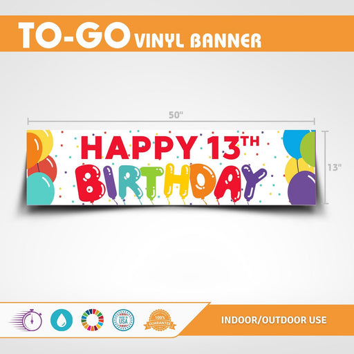 Birthday Celebrations Balloons Age To - Go Banner 50" x 13" | 1ct - Zurchers