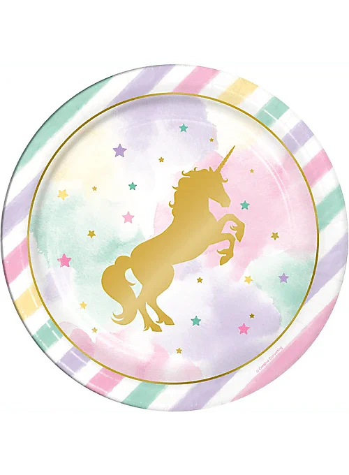 Sparkle Unicorn Lunch Paper Plates 9" | 8ct - Zurchers