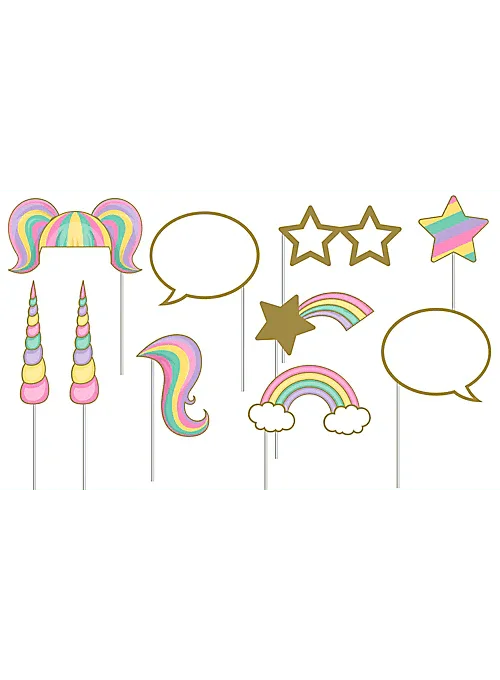 Sparkle Unicorn Photo Booth Props | 10pc - Zurchers