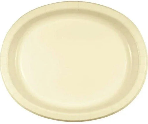 Vanilla Creme Oval Dinner Paper Plates | 8ct - Zurchers