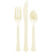 Vanilla Cream Plastic Assorted Cutlery | 24 pcs - Zurchers