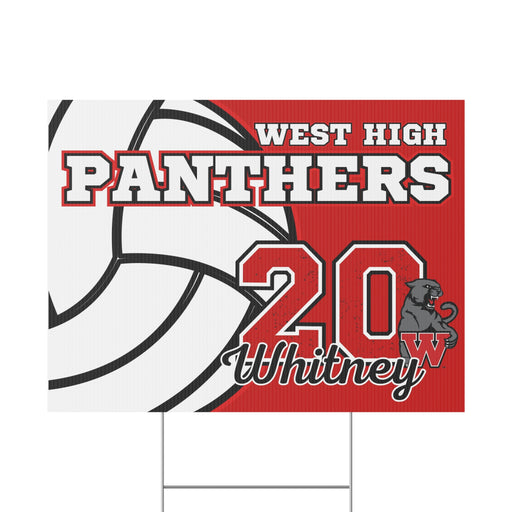 Custom Volleyball Yard Sign With H Stake, 18"x24" | 1 ct - Zurchers