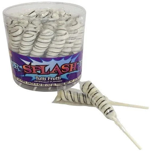 White Color Splash Tutti Frutti Lollipops | 30ct - Zurchers
