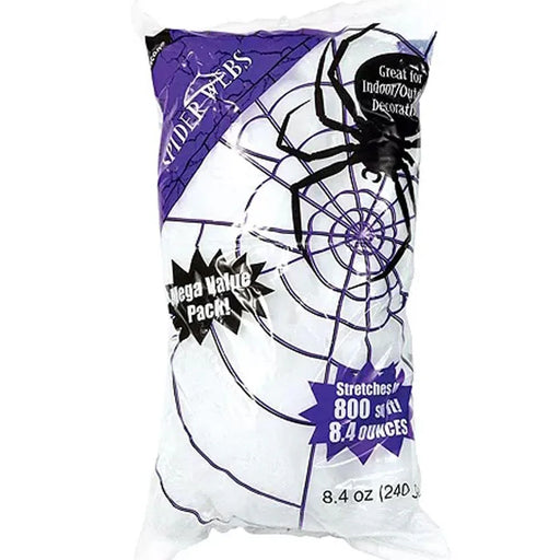 Halloween White Stretch Spider Web 8.4oz | 1ct - Zurchers