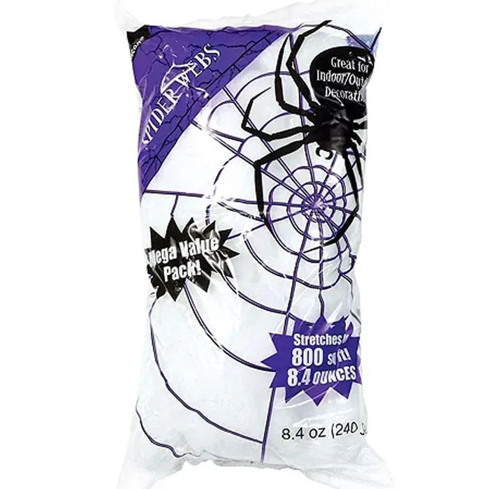Halloween White Stretch Spider Web 8.4oz | 1ct - Zurchers