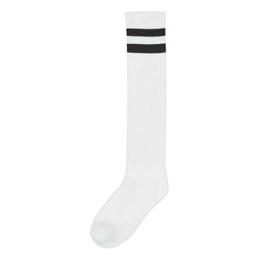 White w/Black Striped Knee Socks | 1pr - Zurchers