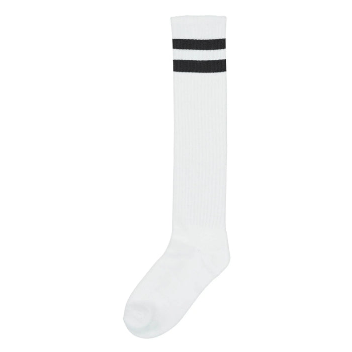 White w/Black Striped Knee Socks | 1pr - Zurchers