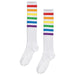 White w/Rainbow Stripe Knee Socks | 1pr - Zurchers