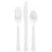 White Plastic Assorted Cutlery | 24 pcs - Zurchers