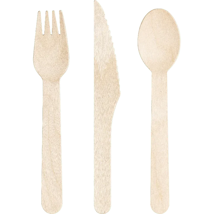 Wood Assorted Natrual Cutlery 6.5" | 24 ct - Zurchers