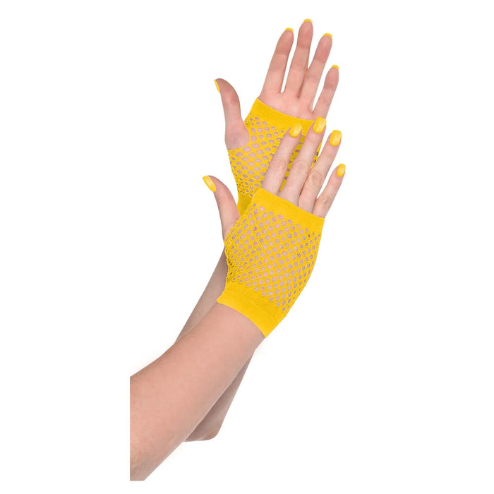 Yellow Fishnet Short Gloves | 1ct - Zurchers