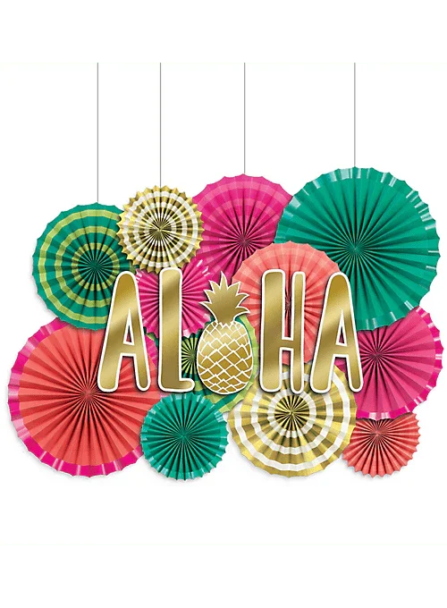 You had Me At Aloha Paper Fan Decorating Kit | 17ct - Zurchers
