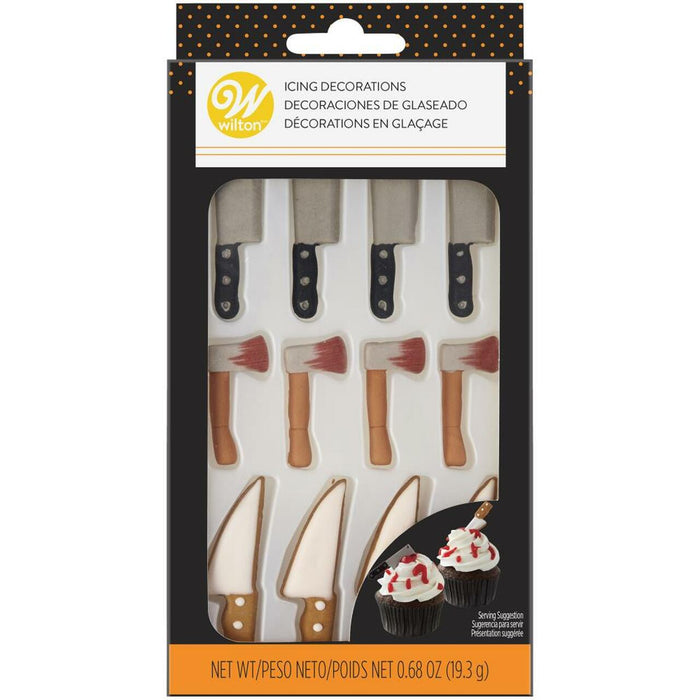 Halloween Icing Decorations Knife, Ax, Cleaver | 12 Ct - Zurchers