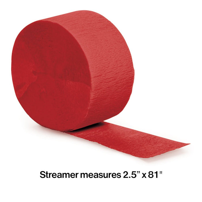 Classic Red Crepe Paper Streamer 81ft | 1ct - Zurchers