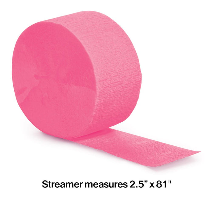 Candy Pink Crepe Paper Streamer 81ft | 1ct - Zurchers