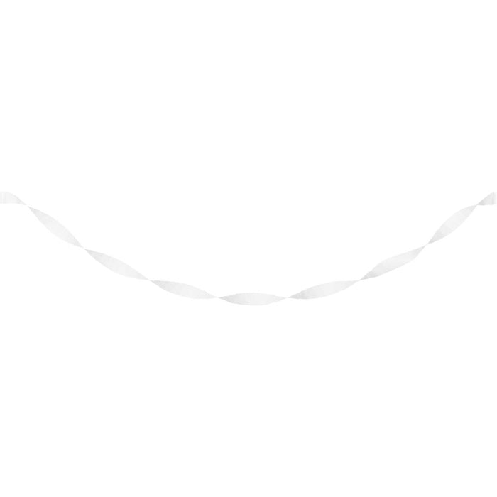 White Crepe Paper Streamer 81ft | 1ct - Zurchers