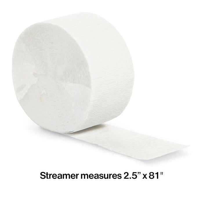 White Crepe Paper Streamer 81ft | 1ct - Zurchers