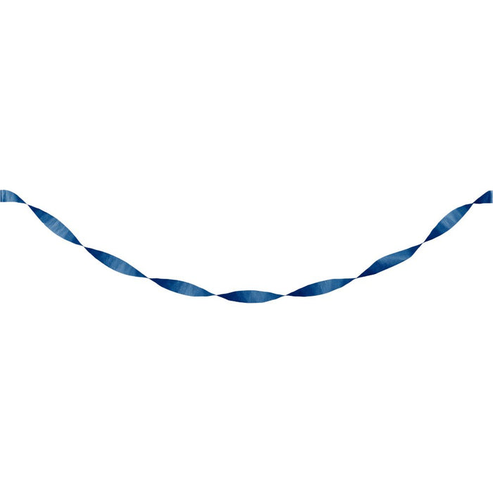 Navy Crepe Paper Streamer 81ft | 1ct - Zurchers