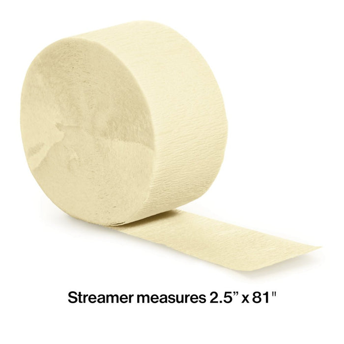 Ivory Crepe Paper Streamer 81ft | 1ct - Zurchers