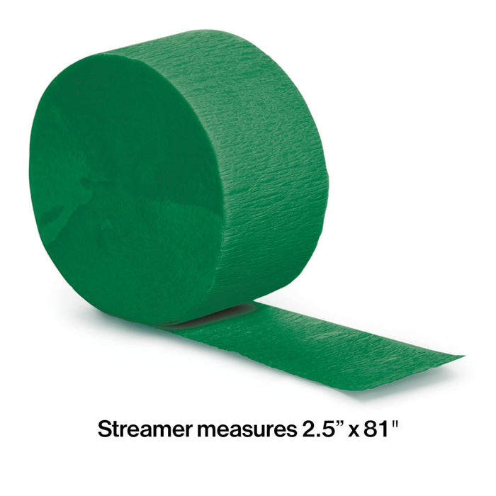 Emerald Green Crepe Paper Streamer 81ft | 1ct - Zurchers