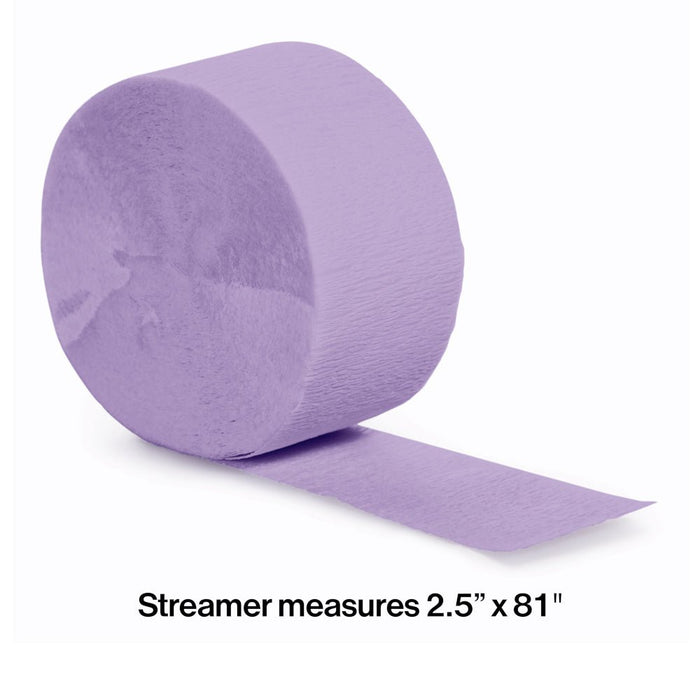 Luscious Lavender Crepe Paper Streamer 81ft | 1ct - Zurchers