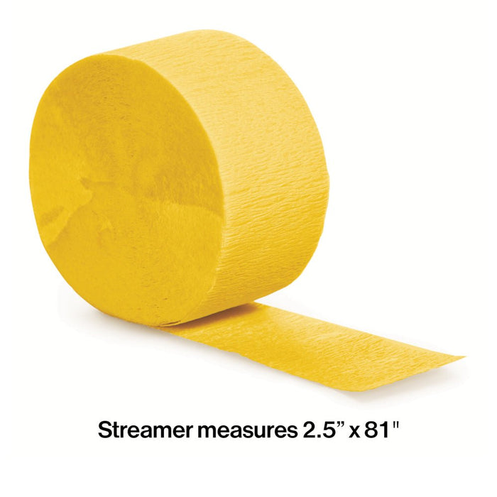 School Bus Yellow Crepe Paper Streamer 81ft | 1ct - Zurchers
