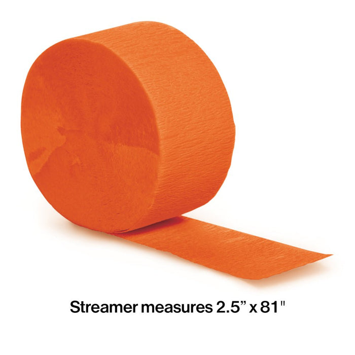 Sunkissed Orange Crepe Paper Streamer 81ft | 1ct - Zurchers