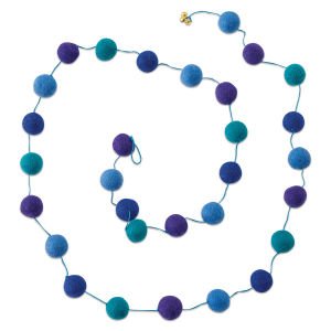 Green Pale Blue Pompom Garland 6ft | 1ct - Zurchers
