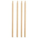Set of four plain beige wooden dowels standing upright with tapered ends.