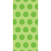 Green rectangular design with a pattern of evenly spaced darker green polka dots.