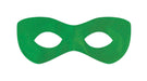 Green superhero-style eye mask with two almond-shaped openings, designed to cover the area around the eyes.
